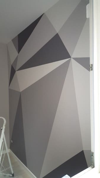 Peinture géométrique camaïeu de gris